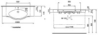 Laufen PALACE umyvadlo 120x51 cm, 3 otvory, bílá   H8117040001081